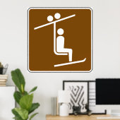 Skilift-Symbol Rustikales Wintersport-Icon Poster (Heimbüro)