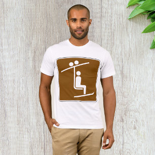 Skilift-Symbol Rustikales Wintersport-Icon T-Shirt