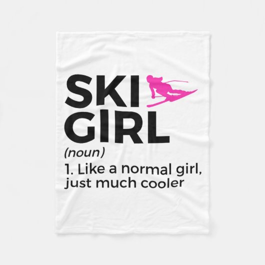 Skimädchen Definition lustiger Ski Fleecedecke (Vorderseite)