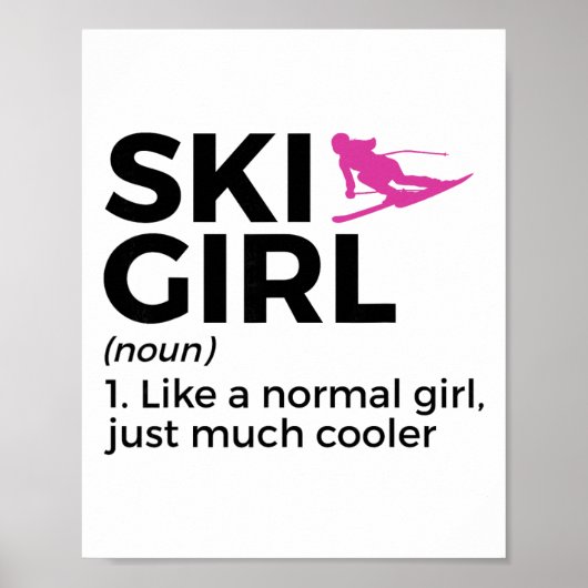 Skimädchen-Definition Lustiger Ski Poster (Vorne)