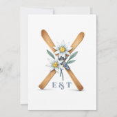 Skimaurerei Edelweiss Blume Hochzeit in ewig Einladung (Rückseite)