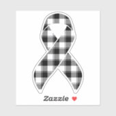 Skin Cancer Awareness Plaid Black Ribbon Sticker (Blatt)