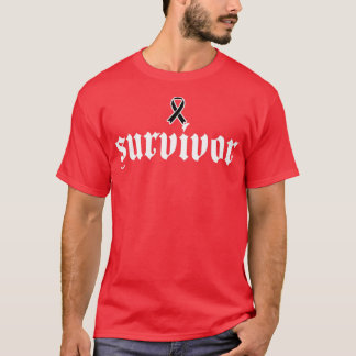 Skin Cancer Awareness Survivor Black Ribbon Gesche T-Shirt