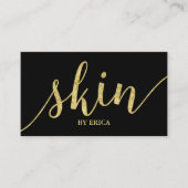 Skin Care Gold Script Esthetician Elegant Visitenkarte (Vorderseite)