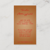 Skin Care Massage Spa Vector Girl Business Card Visitenkarte (Rückseite)