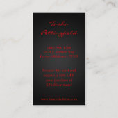 Skin Care Massage Spa Vector Girl Business Card Visitenkarte (Rückseite)