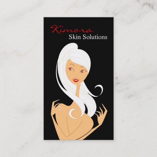 Skin Care Massage Spa Vector Girl Business Card Visitenkarte (Vorderseite)