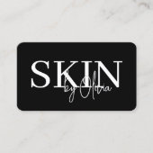 Skin Care QR Code Black White Visitenkarte (Vorderseite)