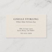 Skin Care Specialist Visitenkarte (Rückseite)