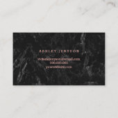 Skin-Pflege chic Imitate Rose Gold-Script schwarze Visitenkarte (Rückseite)