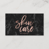 Skin-Pflege chic Imitate Rose Gold-Script schwarze Visitenkarte (Vorderseite)