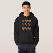Skin Tone Hearts Black History Melanin Afro Africa Hoodie (Vorne ganz)