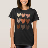 Skin Tone Hearts Black History Melanin Afro Africa T-Shirt (Vorderseite)