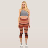 Skin Tone Regenbogenstreifen Capri Leggings (Vorderseite)