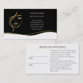 Skincare & Beauty Before care  Appointment Card Terminkarte
