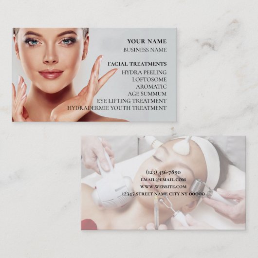 Skincare & Beauty Salon Visitenkarte (Vorne/Hinten)