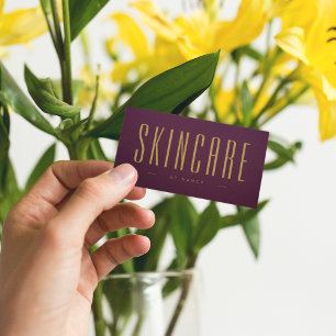 Skincare Burgund und Gold Minimalistisch einfach Visitenkarte