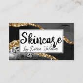Skincare Erinnerung Schwarzes Gold Marmor Visitenkarte (Vorderseite)
