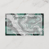 Skincare Erinnerung Silver Green Marmor Visitenkarte (Rückseite)