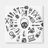 Skincare Products Circle Magnet (Vorne)