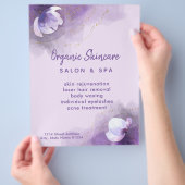 skincare purple watercolor flyer (Hand)