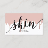 Skincare Salon Spa Esthetician Rose Gold Drips Visitenkarte (Vorderseite)