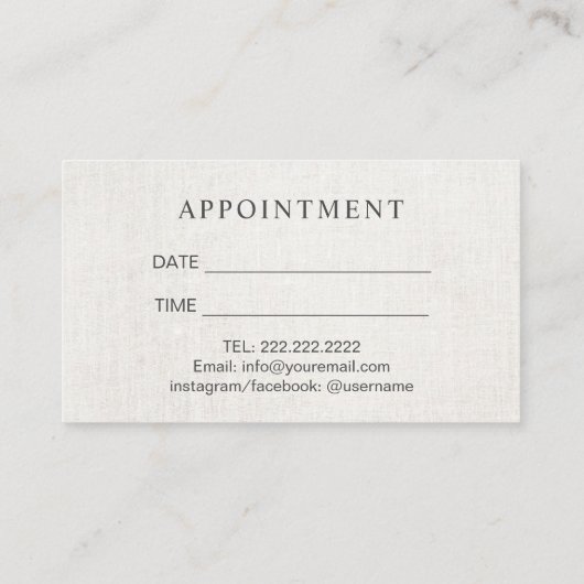 Skincare Terminkarte (Rückseite)