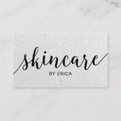 Skincare Typografie Elegant Esthetician Silver Visitenkarte (Vorderseite)