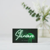 Skincare Typografie Green Neon Visitenkarte (Stehend Vorderseite)