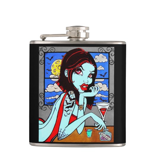 Skinderellas "Draculatte" Flasche Flachmann (Vorderseite)