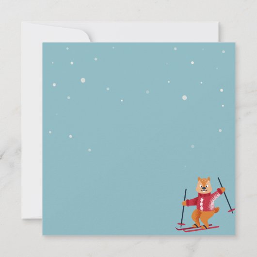 Sking Birthday Party Slopes Ski Snowboard Snow Einladung (Rückseite)