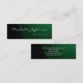 Skinnenhair Stylist Script Green Business Card Mini Visitenkarte (Vorne/Hinten)