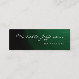 Skinnenhair Stylist Script Green Business Card Mini Visitenkarte