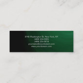 Skinnenhair Stylist Script Green Business Card Mini Visitenkarte (Rückseite)