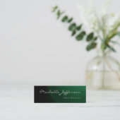 Skinnenhair Stylist Script Green Business Card Mini Visitenkarte (Stehend Vorderseite)