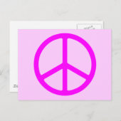 Skinnrosa Peace Sign Post Card Postkarte (Vorne/Hinten)