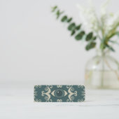 Skinny Aquamarin Damask Eyeball Psychische Leserka Mini Visitenkarte (Stehend Vorderseite)