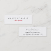 Skinny Artistic Handwriting Business Card Mini Visitenkarte (Vorne/Hinten)