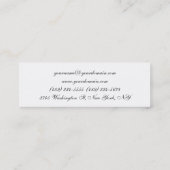 Skinny Artistic Handwriting Business Card Mini Visitenkarte (Rückseite)