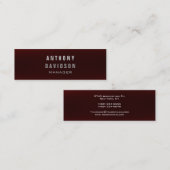 Skinny Beruflich Dark Red Manager Business Card Mini Visitenkarte (Vorne/Hinten)