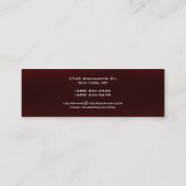 Skinny Beruflich Dark Red Manager Business Card Mini Visitenkarte (Rückseite)