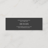 Skinny Beruflich Gray Manager Business Card Mini Visitenkarte (Rückseite)