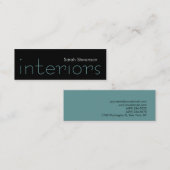Skinny Black Blue Designer Business Card Mini Visitenkarte (Vorne/Hinten)