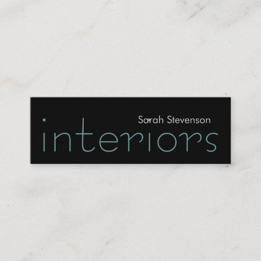 Skinny Black Blue Designer Business Card Mini Visitenkarte (Vorderseite)