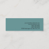 Skinny Black Blue Designer Business Card Mini Visitenkarte (Rückseite)