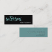 Skinny Black Blue Designer Business Card Mini Visitenkarte (Vorne/Hinten)
