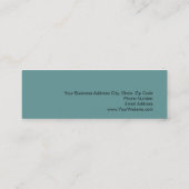 Skinny Black Blue Designer Business Card Mini Visitenkarte (Rückseite)