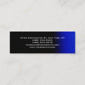 Skinny Black Blue Grey Monogram Business Card Mini Visitenkarte (Rückseite)