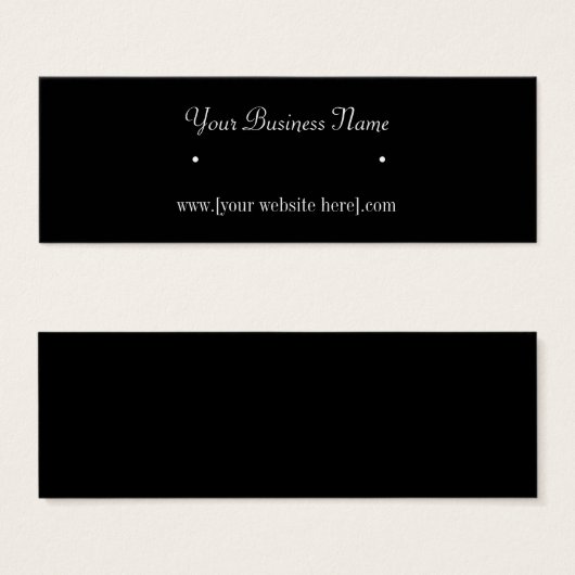 Skinny Black Earring Business Cards (Vorne & Hinten)