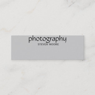 Skinny Black Gray Fotogray Business Card Mini Visitenkarte
